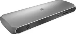 Produktbild: Corsair TBT100 Thunderbolt™ 3 Dock (Zwei USB-C 3.1, Zwei USB-A 3.1-Anschlüsse, Zwei HDMI-Ports, 3,5-mm-Audio-Kombianschluss, Gigabit-Ethernet, SD-Kartenleser, Mac-und Windows-Kompatibel) Aluminium