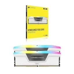 Produktbild: Corsair VENGEANCE RGB DDR5 RAM 32GB (2x16GB) 6000MHz CL40 Intel XMP iCUE Kompatibel Computer Speicher - Weiß (CMH32GX5M2B6000C40W)
