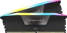 Produktbild: Corsair VENGEANCE RGB DDR5 RAM 64GB (2x32GB) 6400MHz CL32 Intel XMP iCUE Kompatibel Computer Speicher - Schwarz (CMH64GX5M2B6400C32)
