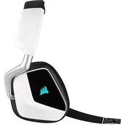 Produktbild: Corsair VOID ELITE Wireless-Gaming-Headset (virtueller 7.1-Surround-Sound, 2,4-GHz-WLAN mit geringer Latenz, 12 Meter Reichweite, anpassbare RGB-Beleuchtung mit PC, PS4-Kompatibilität) — Weiß