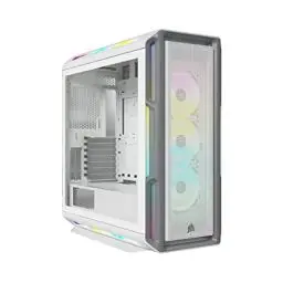 Produktbild: Corsair iCUE 5000T RGB Mid-Tower-ATX-PC-Gehäuse - 208 ansteuerbare RGB-LEDs - Platz für mehrere 360-mm-Radiatoren - drei integrierte CORSAIR LL120 RGB-Lüfter - COMMANDER CORE XT-Controller - Weiß