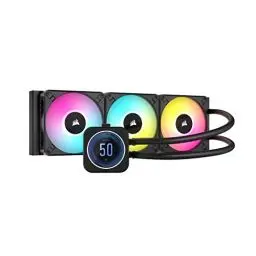 Produktbild: Corsair iCUE H150i Elite LCD XT Flüssig-CPU-Kühler - IPS-LCD-Bildschirm - DREI AF120 RGB -Lüfter - 360-mm-Radiator - Intel LGA 1700, AMD AM5 Und Mehr, Inklusive iCUE Commander CORE,für Desktop,Schwarz
