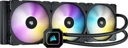Produktbild: Corsair iCUE H170i ELITE CAPELLIX CPU-Flüssigkeitskühung (33 Ultrahellen CAPELLIX RGB-LEDs, 420-mm-Radiator, Drei CORSAIR ML 140-mm-RGB-PWM-Lüfter, Inklusive CORSAIR iCUE Commander CORE) Schwarz