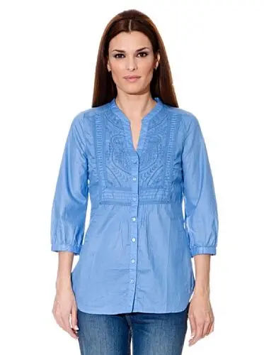 Produktbild: Cortefiel Bluse, Bestickt, Blau 44