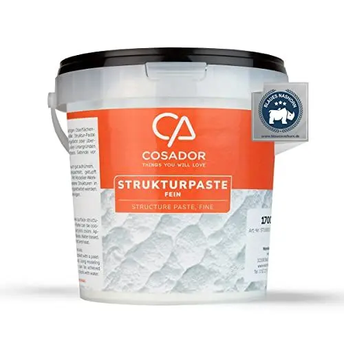 Produktbild: COSADOR - 1,7kg Strukturpaste Leinwand (fein) - hochwertige Strukturpaste für Acrylmalerei - einfärbbare Spachtelmasse Acrylmalerei - Made in Germany