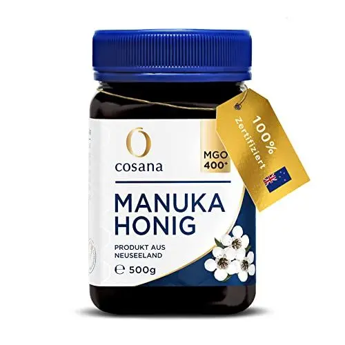 Produktbild: Cosana Manuka Honig 400 MGO + 500g – 100% Pur - Abgefüllt, versiegelt und zertifiziert in Neuseeland