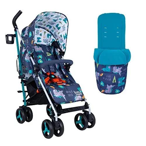 Produktbild: Cosatto Supa 3 Pushchair – Lightweight Stroller from Birth to 25kg - Compact Fold, Shopping Basket, Footmuff (Dragon Kingdom)