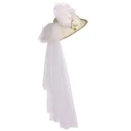 Produktbild: COSDREAMER Damen-Hut im Gothic-Stil, Steampunk-Stil, unregelmäßiger Schleier, Motto-Partyhut (weiß) (one Size, Schwarz)