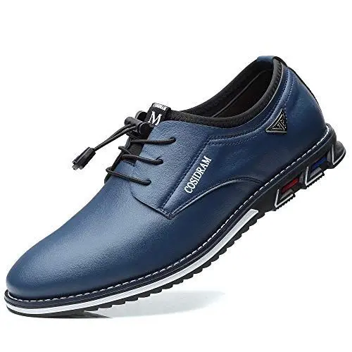 Produktbild: COSIDRAM Herren Schuhe Business Freizeitschuhe Klassische Mokassins Atmungsaktiver Komfort Slipper Wanderschuhe Blau 43