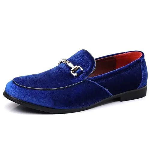 Produktbild: COSIDRAM Herren Schuhe Business Klassische Loafer Kleid Slipper Hochzeit Smoking Anzug Mokassins für Männer Blau 43