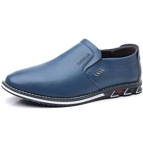 Produktbild: COSIDRAM Herren Schuhe Business Loafers Elegant Wanderschuhe Freizeitschuhe Klassische Mokassins Kleiderschuhe Slipper Blau 45