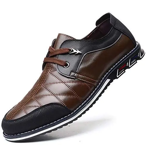 Produktbild: COSIDRAM Herren Schuhe Freizeitschuhe Business Mokassins Klassische Atmungsaktiver Slipper Komfort Wanderschuhe Flache Fahrschuhe Braun 43