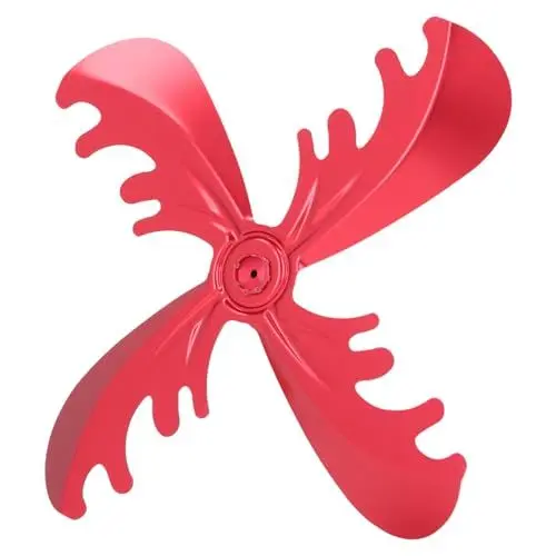Produktbild: shenruifa Ofenventilatorflügel, 180 Mm, 4 Flügel, Wärmebetriebene Aluminiumlegierung, Hornform, Kaminventilatorflügel, Zubehör für Zuhause (Rot)