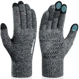 Produktbild: coskefy Handschuhe Herren Damen Winter Fleece Stretch Strickhandschuhe Touchscreen Handschuhe Wolle Warm Bequem Laufhandschuhe Geburtstag Sport Fahrrad Reiten Camping Wandern Arbeit