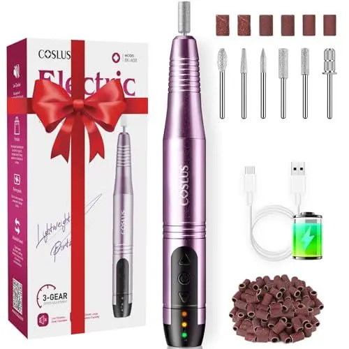 Produktbild: COSLUS Kabellos Tragbar Elektrische Nagelfräser, 11 in 1 Profi Maniküre und Pediküreset, Elektrische Nagelfeile für Gelnägel und Acrylnägel, Nagelformen, Polieren, Entfernen von Hornhaut