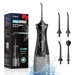 Produktbild: COSLUS Munddusche Kabellos Elektrischer Zahnreiniger: 4 Modi Mundduschen Kabellos 300ml Wassertank Munddusche Schnellladung für 30 Tage Akkulaufzeit Zahnzwischenraumreiniger