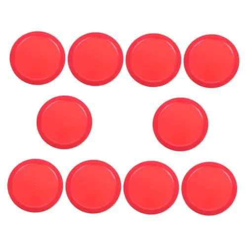 Produktbild: COSMEVIVI 10st Hockeyzubehör Runde Ersatzpucks Eishockey-ausrüstung Desktop-Eishockey-Pucks Tischhockey-Pucks Stabile Eishockey-Pucks Zubehör Für Hockeytische Indoor-Hockey-Pucks Plastik Rot
