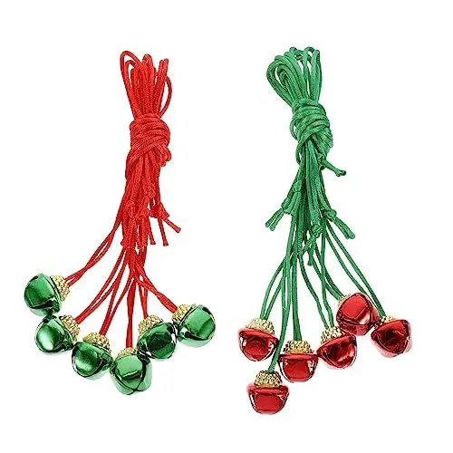 Produktbild: COSMEVIVI 12st Weihnachtskette Weihnachtsbirne Halskette Weihnachtsbaumglocken Kinder Glocke Christbaumschmuck Weihnachtsbaum Hängende Glocke Halskette Mit Anhänger Weihnachtsglöckchen Seil