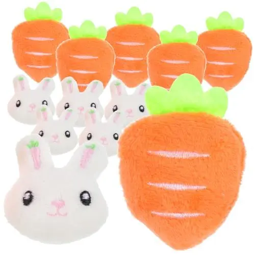Produktbild: COSMEVIVI 12stücke Kaninchen Brosche Cartoon Plüsch Brustnadel Dekorative Brosche Karotten Design Kleidung Schmuck Versammlungen Auferstehungsfeste