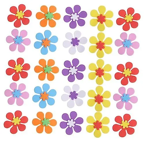 Produktbild: COSMEVIVI Blumenaufkleber Aus Schaumstoff 160 Stück Eva Spielzeug Für Jungen Und Mädchen Wandaufkleber Klassenzimmer-Dekoration Sicheres Material Für Jungen Und Projekte Zufällige Farbe