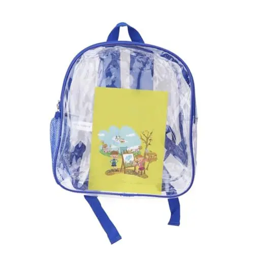 Produktbild: COSMEVIVI 1Stk Schulranzen Rucksäcke Büchertaschen für Kinder transparenter PVC-Rucksack klare Umhängetasche tragerucksack für Kinder Kinderrucksack mini schultüte Moderucksack Blue