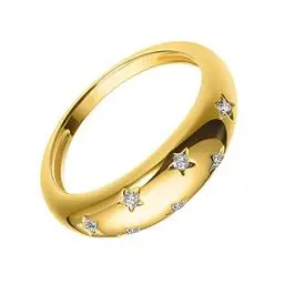 Produktbild: COSMEVIVI 1stk Stern-zirkonia-ring Vergoldete Ringe Frauenringe Damenringe Versprechen Ringe Dekorativer Fingerring Sternring Edelsteinringe Für Frauen Fingerschmuck Cz-ring Golden Kupfer