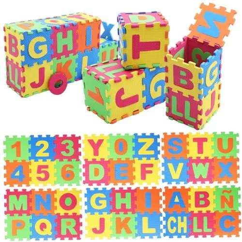 Produktbild: COSMEVIVI 1 Satz Puzzle-bodenmatte Alphabet Schaumstoff-bodenmatte Schaumstofffliesen Schaumstoff-puzzlematte Für Kinder Bodenpuzzle Mit Alphabet Und Zahlen Schaumfliesen Für Fußböden Eva