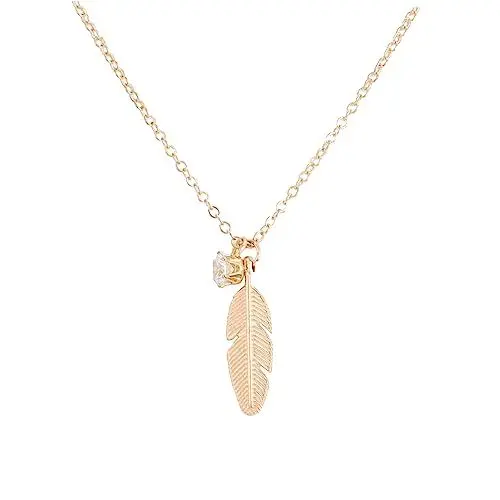 Produktbild: COSMEVIVI 1stk Blatt Halskette Edelsteinketten Für Strass-halsketten Halskette Aus Sterlingsilber Zierliche Initialenkette Glitzerndes Silbernes Zinklegierung Golden