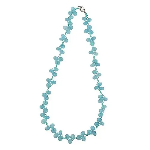 Produktbild: COSMEVIVI 1stk Geflochtene Ausgefallene Halskette Perlen Edelsteinketten Für Damen Halsanhänger Halsketten Für Frauen Gold Frauen Halskette Boho-halskette Damen Halskette Naturstein Blue