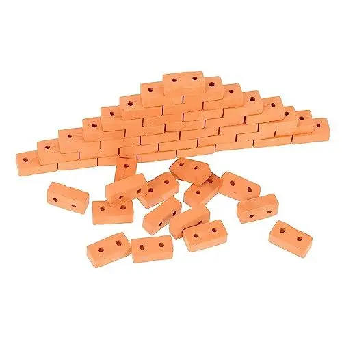 Produktbild: COSMEVIVI 50 Stück simulierter Ziegel Herzstück Tischdekoration Mini-Zementsteine Mikro Mini-Zubehör Kinder bastelset basteln für Kinder Sandtisch Ziegeldekore Miniatur-Ziegelmodelle Ton rot