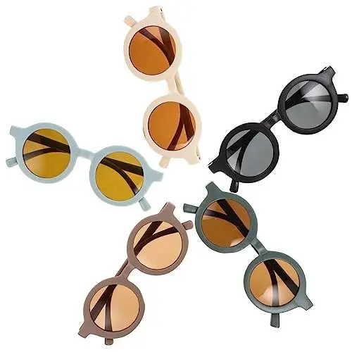 Produktbild: COSMEVIVI Material Kinder Sunes Partybrillen 5er-pack Runder Rahmen Kleinkind-sonnenbrille Lichtblockierend für Babys