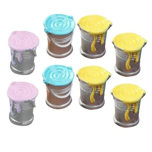 Produktbild: COSMEVIVI 8st Simulierter Farbeimer Puppenhaus-Miniatur-farbeimer Kleine Farbeimer Zum Basteln Kleines Modell Eines Farbeimers Winzige Farbeimermodelle Spielzeug Sahnekaugummi Harz