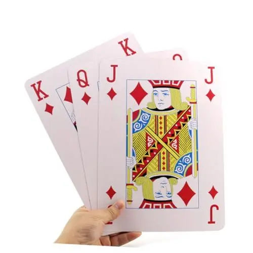 Produktbild: COSMEVIVI Größte Spielkarten Pokerkarten im A4-Format 9-fache Größe für Familienfeiern und Partys