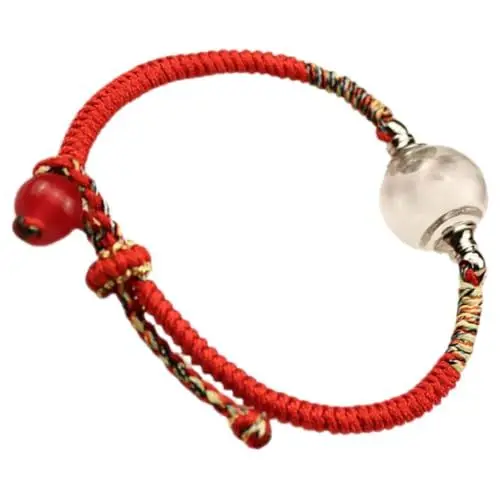 Produktbild: COSMEVIVI Verstellbares Schnurarmband Mit Glasperlenanhänger Rotes Schnurarmband Für Jedes Alter