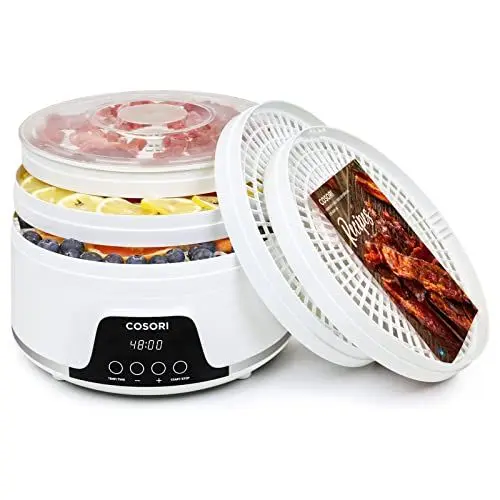 Produktbild: COSORI Dörrautomat für mehr Möglichkeiten, Food Dehydrator mit 5 stapelbaren und herausnehmbaren Tabletts, Einstellbare Höhe, Temperaturregelung(35-75℃), BPA-frei, 350W,Weiß