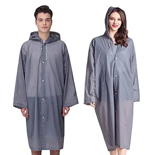Produktbild: Cosowe Regenponchos Regenjacke Regenmantel für Damen Herren, Regenbekleidung Regencape Wasserdicht für Wandern Radfahren Camping und Reisen (Grau)