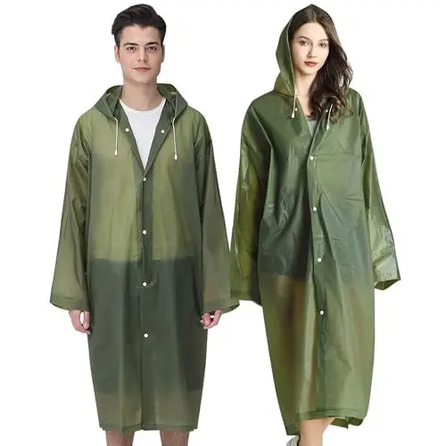 Produktbild: Cosowe Regenponchos Regenjacke Regenmantel für Damen Herren, Regenbekleidung Regencape Wasserdicht für Wandern Radfahren Camping und Reisen (Armeegrün)