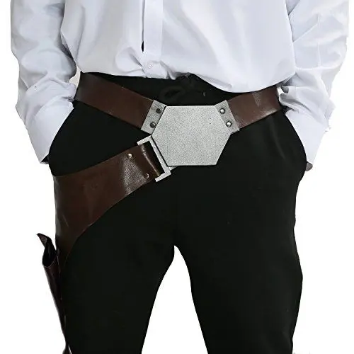 Produktbild: Cosplay Han Solo Kostüm Herren Gürtelholster PU Leder Ankleiden Erwachsene Kleidung Replik Prop