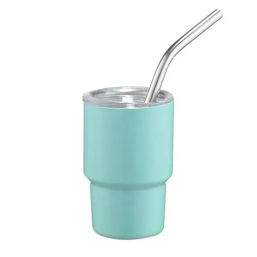 Produktbild: COSSIKA Coffe Cup Stainless Steel Car Cup Double Wall Insulated Travel Mug Mini Tumblers with Straw & Lid Portable Coffee Cup Drinkware