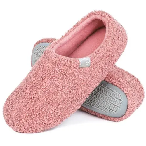 Produktbild: Coswind Hausschuhe Damen Winter Wärme Pantoffeln with Memory Foam Voll Plüsch Bequeme Antirutsch Baumwolleschuhe Rosa 38-39