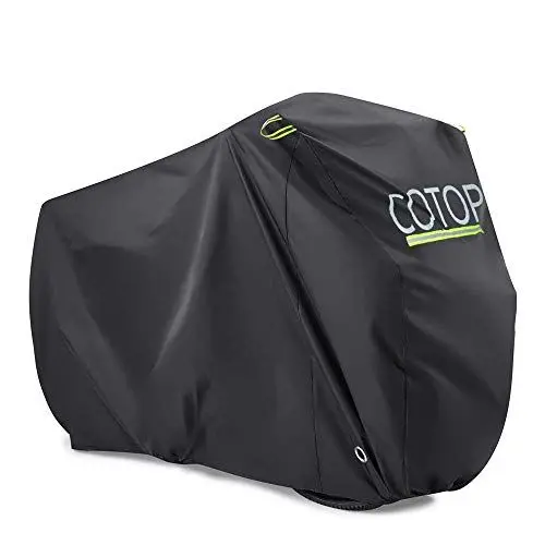 Produktbild: COTOP Fahrradabdeckung Wasserdicht 210T Nylon, Hochwertige Fahrradplane Wetterfest 200 x 80 x 110 cm, Fahrrad Abdeckplane Mit Anti Diebstahl Loch, Tragetasche, Abdeckung Roller, e bikes