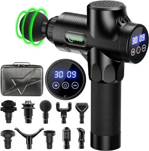 Produktbild: Cotsoco Massagepistole Massage Gun,Massage Pistole für Rücken Nacken und Schulter, leises elektrisches Massagegerät mit 30 Geschwindigkeiten und 6 Köpfen, Muskel massagegerät für Schmerzlinderung