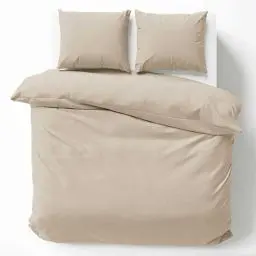Produktbild: Cotton Castle Bettwäsche Bettgarnitur Bettbezug 100% Baumwolle 135x200 155x220 200x200 200x220, Farbe:Beige, Größe:200 x 200 cm