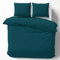 Produktbild: Cotton Castle Bettwäsche Bettgarnitur Bettbezug 100% Baumwolle 135x200 155x220 200x200 200x220, Farbe:Petrol, Größe:200 x 200 cm