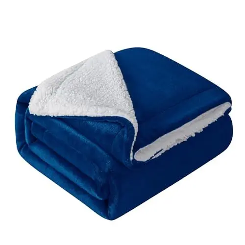 Produktbild: Mixibaby Hochwertige Wohndecken Kuscheldecken, extra Dicke warm Sofadecke/Couchdecke, Größe:150 cm x 200 cm, Farbe:Dunkelblau