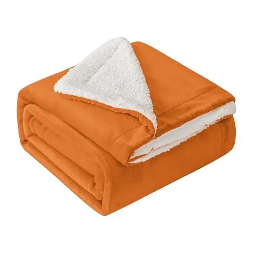 Produktbild: Mixibaby Hochwertige Wohndecken Kuscheldecken, extra Dicke warm Sofadecke/Couchdecke, Größe:150 cm x 200 cm, Farbe:Orange