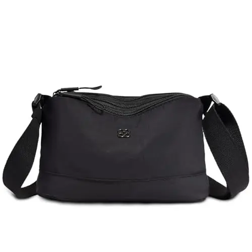 Produktbild: cotwoco Umhängetasche Damen Klein – Crossbody Bag Damen Wasserdicht Nylon Handtasche Damen Klein,Leichte Schultertasche Verstellbarer Breitem Freizeit Messenger Bag für Einkaufen, Reisen 4 fächern