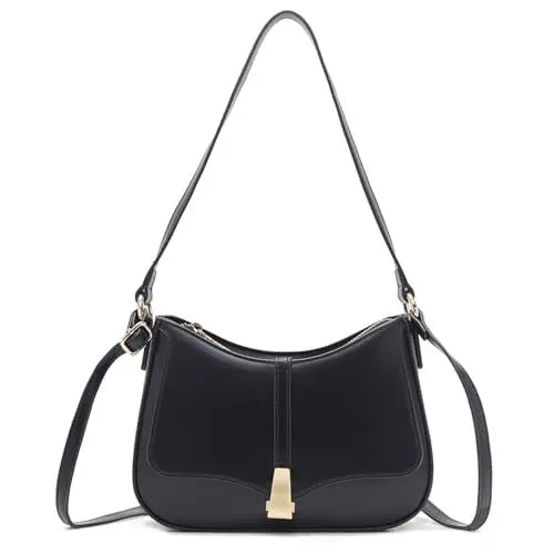Produktbild: cotwoco Handtasche Damen Klein mit 2in1 Schultergurten | Y2K Crossbody Bag & Retro Hobo Schultertasche | PU-Leder Umhängetasche Damen Klein für Party, Dating, Shopping