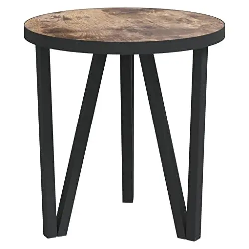 Produktbild: Couchtisch, Beistelltisch stabil 35cm Durchmesser Industrial Style schwarz und gelb für zu Hause