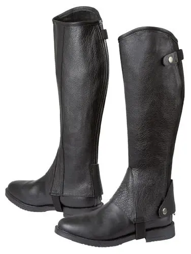 Produktbild: Covalliero Minichaps Elasto Leder Elastikeinsatz, schwarz, S, 324030
